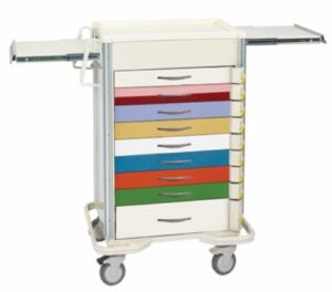 MPD 9 Drawer Emergency Cart: SBT-9BA-PED, Venture Medical Requip.