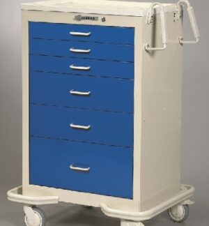 MPD 6 Drawer Anesthesia Cart w/ Button Lock, Venture Medical Requip.