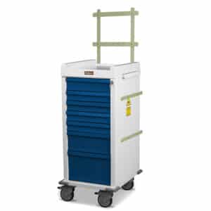 Harloff MR-Conditional Narrow 7 Drawer Anesthesia Cart w/Specialty Pkg | MRN7K-MAN