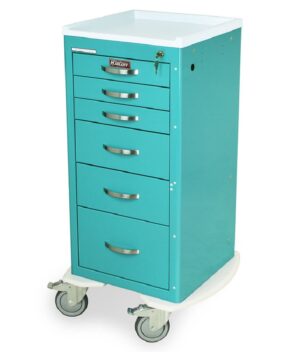 Harloff A-SERIES MINI WIDTH CART w/6 Drawers, Venture Medical Requip.
